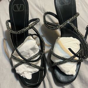 Valentino Black Embellished Heels